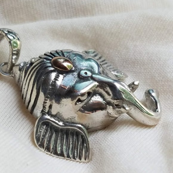 Gold & Silver Handmade Ganesha Elephant Pendant Bali Spiritual Namaste Tarot - Picture 4 of 6